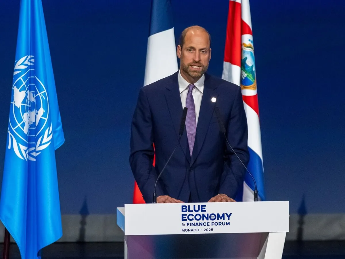Prince William speaking during the Blue Economy and Finance Forum